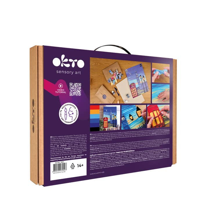 Travel the World with OKTO - Sculpt the London City Skyline with OKTO Sensory Art 3D Clay Painting 16x12 Inches
