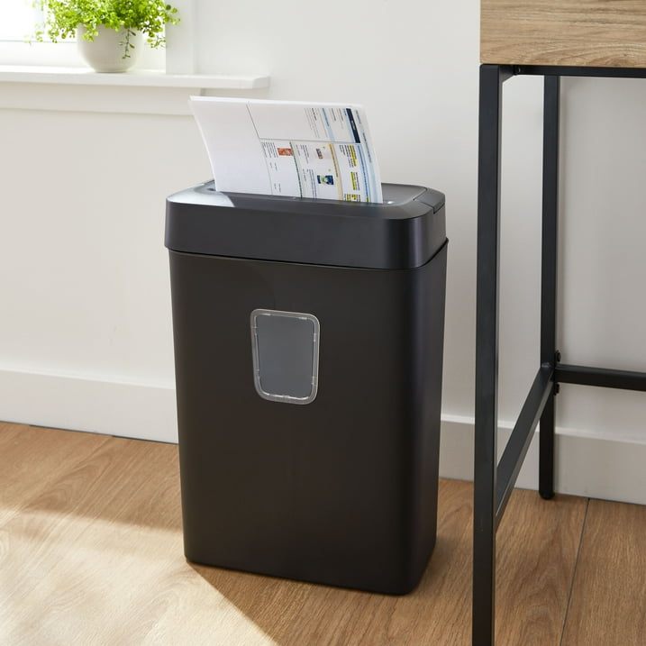Pen+Gear 12-Sheet Cross-Cut Paper/Credit Card Shredder with 5.5 Gallon Bin, Black