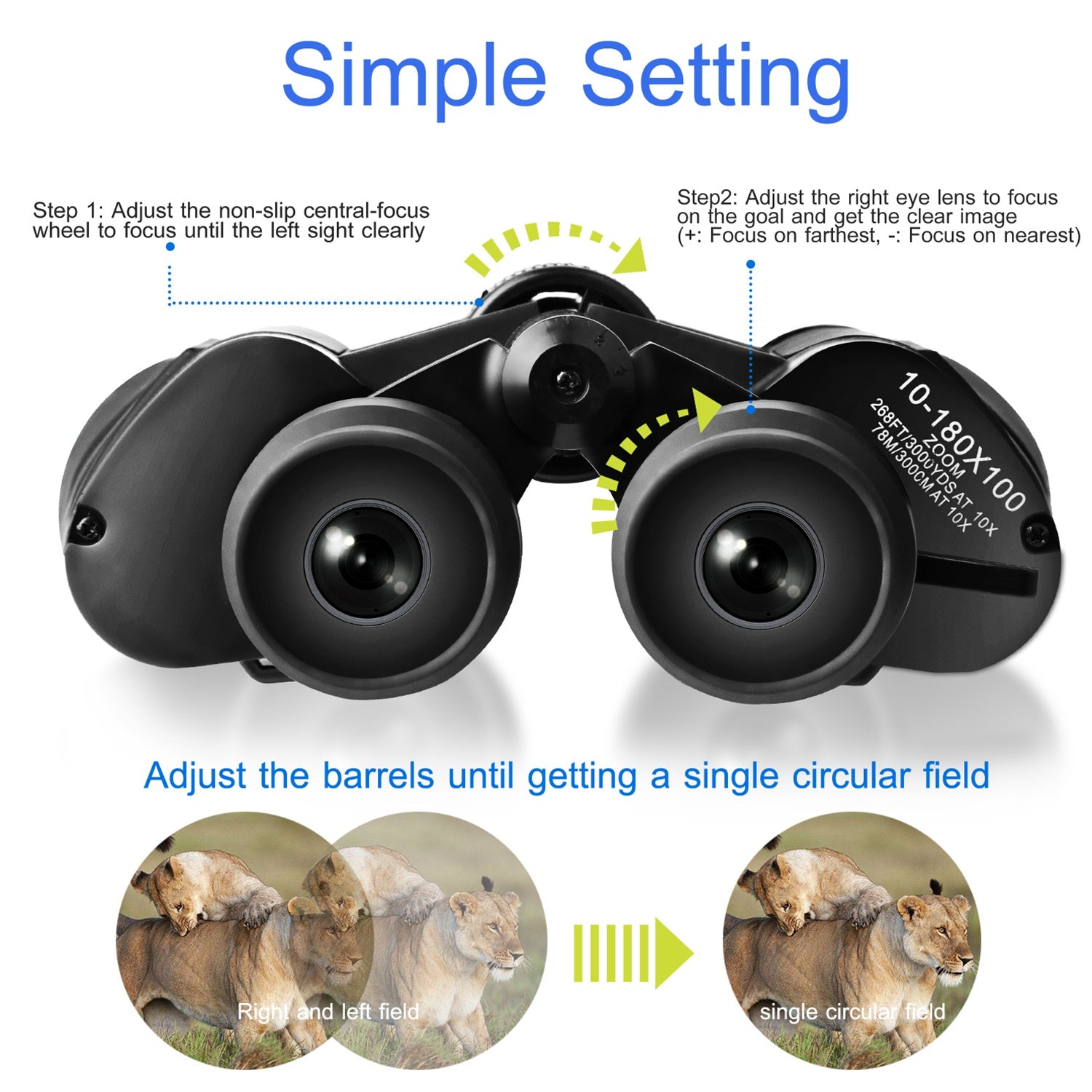 Zoom Binoculars With FMC Lens Low Light Night Vision For Bird Watching
