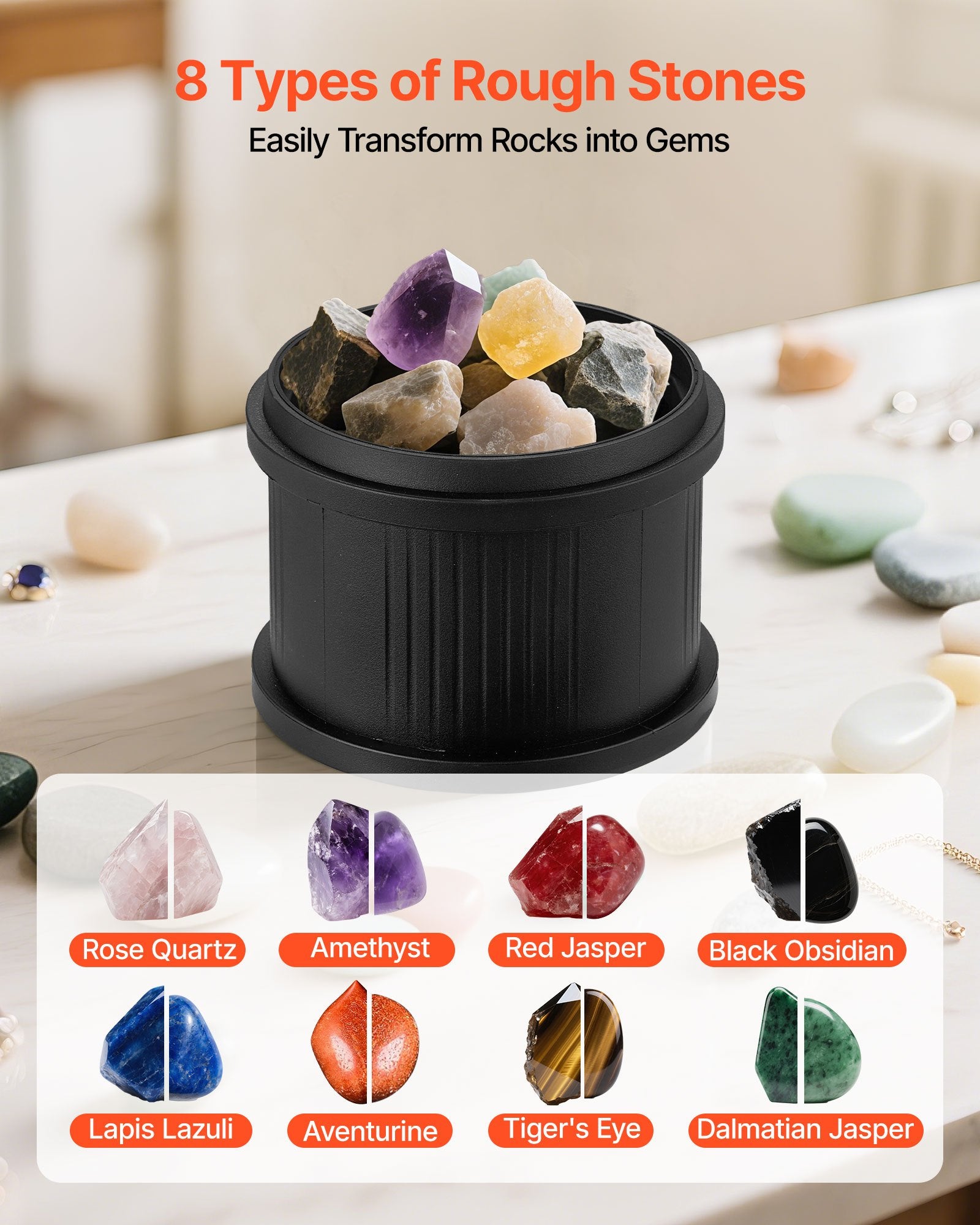 Rock Tumbler Kit, 3 Lbs Rock Polishing Kit