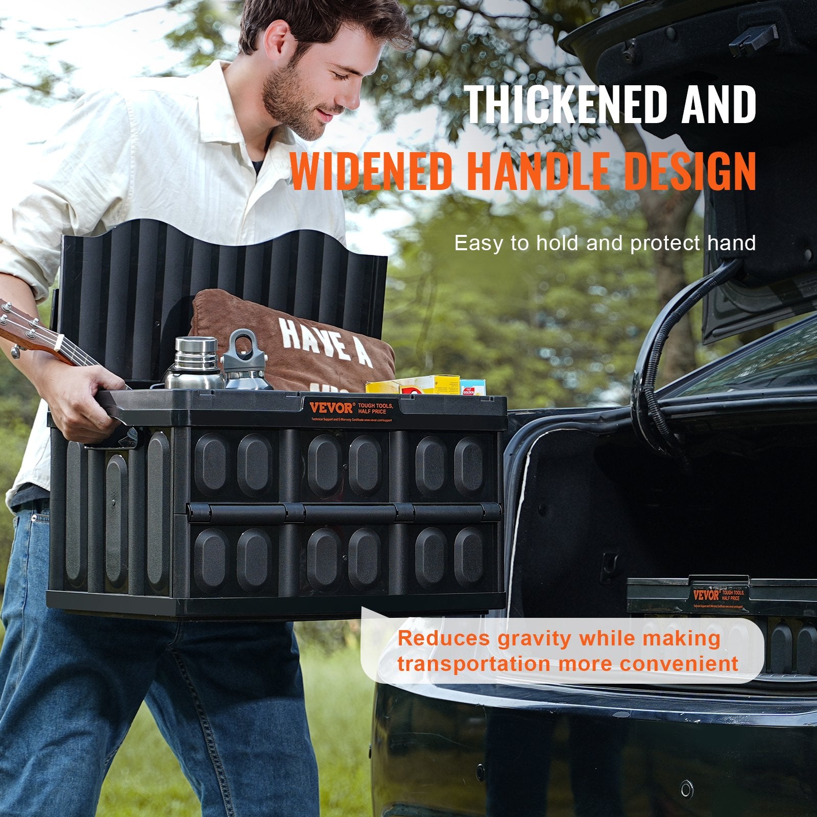 Collapsible Storage Bins With Lids, 45L 3 Pack Crates With Handles, Large Heavy Duty Containers