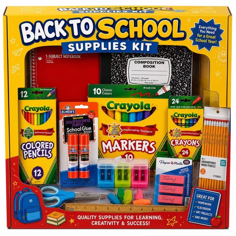 Back to School Supplies Kit 80 Piece Set
