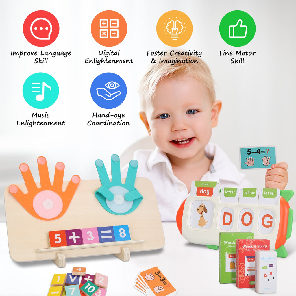 Talking Flash Cards And Finger Counting Math Board Interactive Learning Numbers Alphabet Words Songs