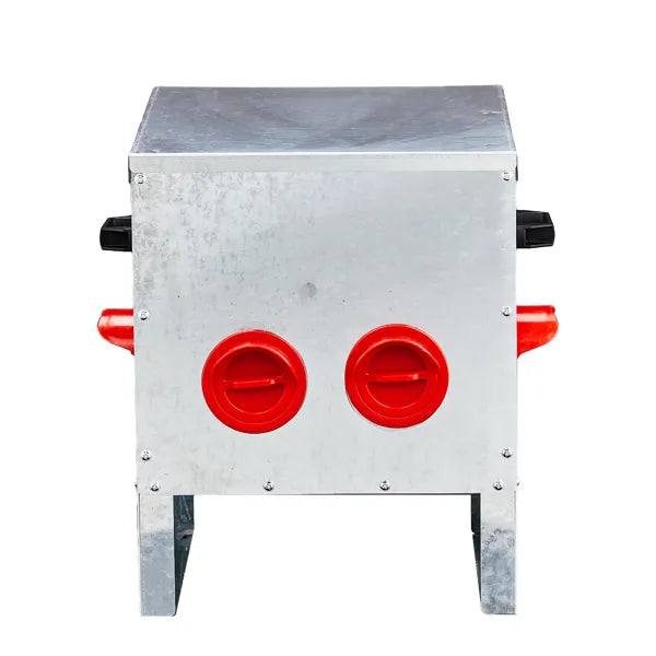 Chicken Feeder, Rodent Proof, 4 Ports With Handles And Lid