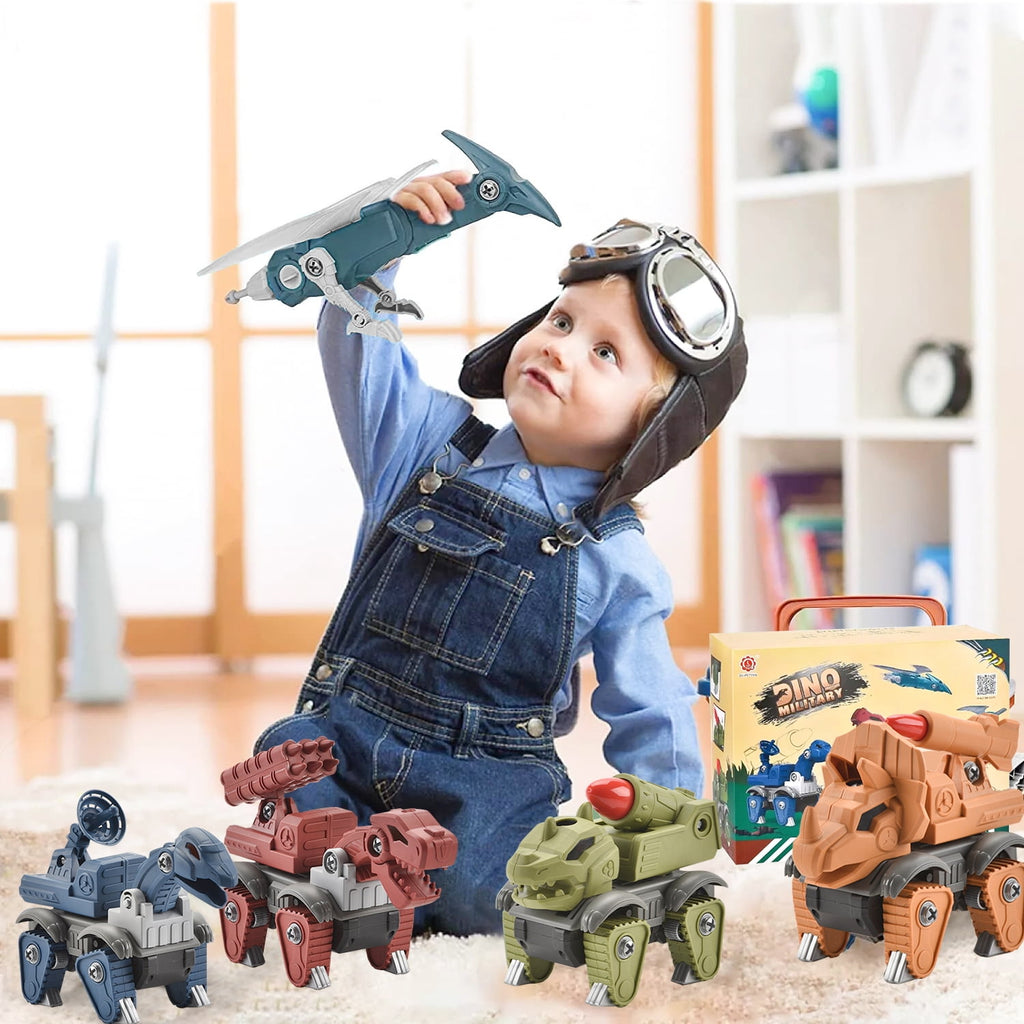 5 Pack Take Apart Dinosaurs, STEM Construction Building Educational Toys