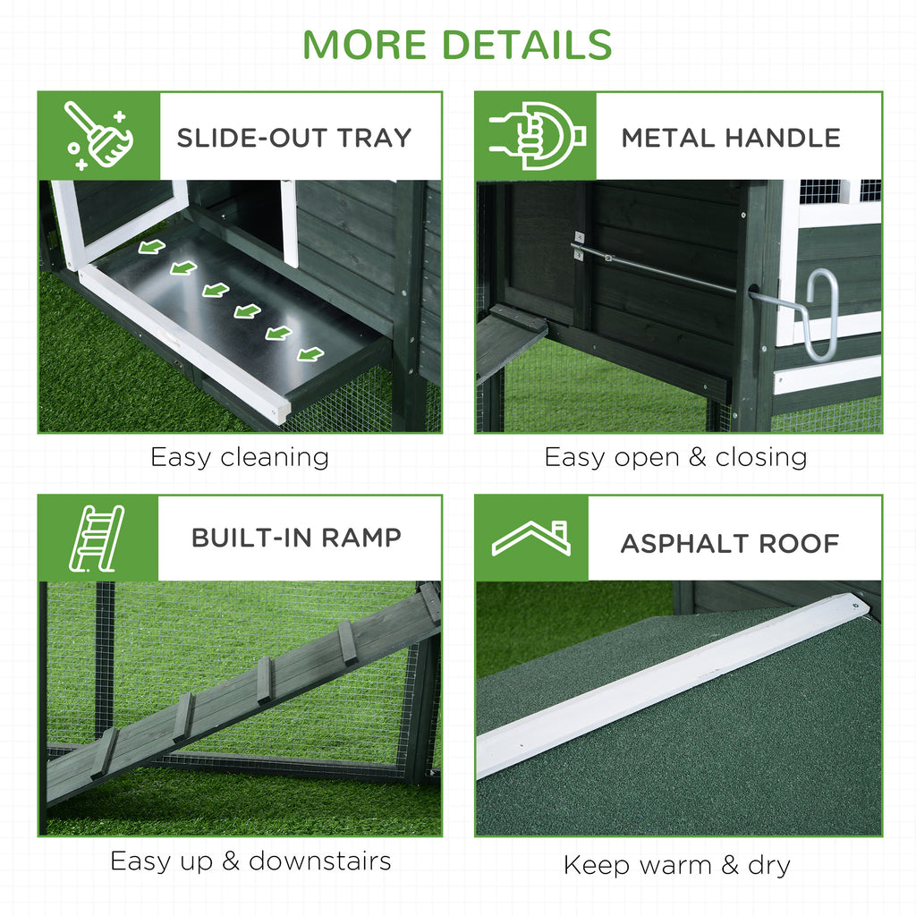 84" Wooden Chicken Coop, Green