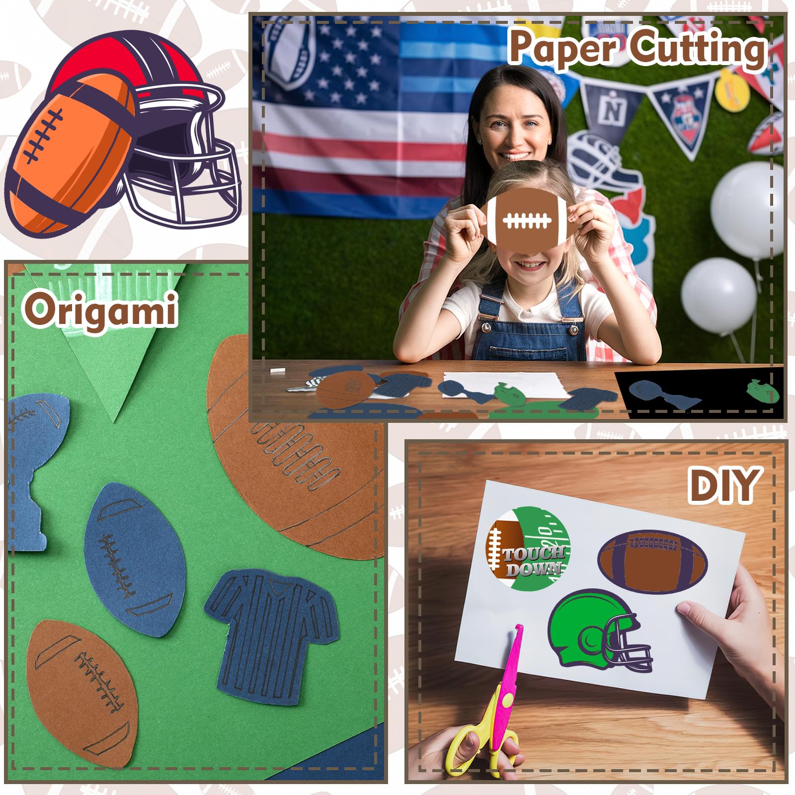 JULBEAR 30 Sheets Colored Cardstock, 5 Football Colors