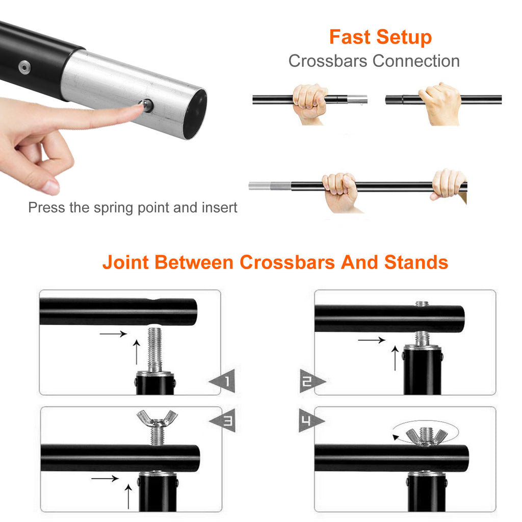 6.5 X 10ft Photo Video Backdrop Stand Adjustable Heavy Duty Set With Carrying Bag Clamps