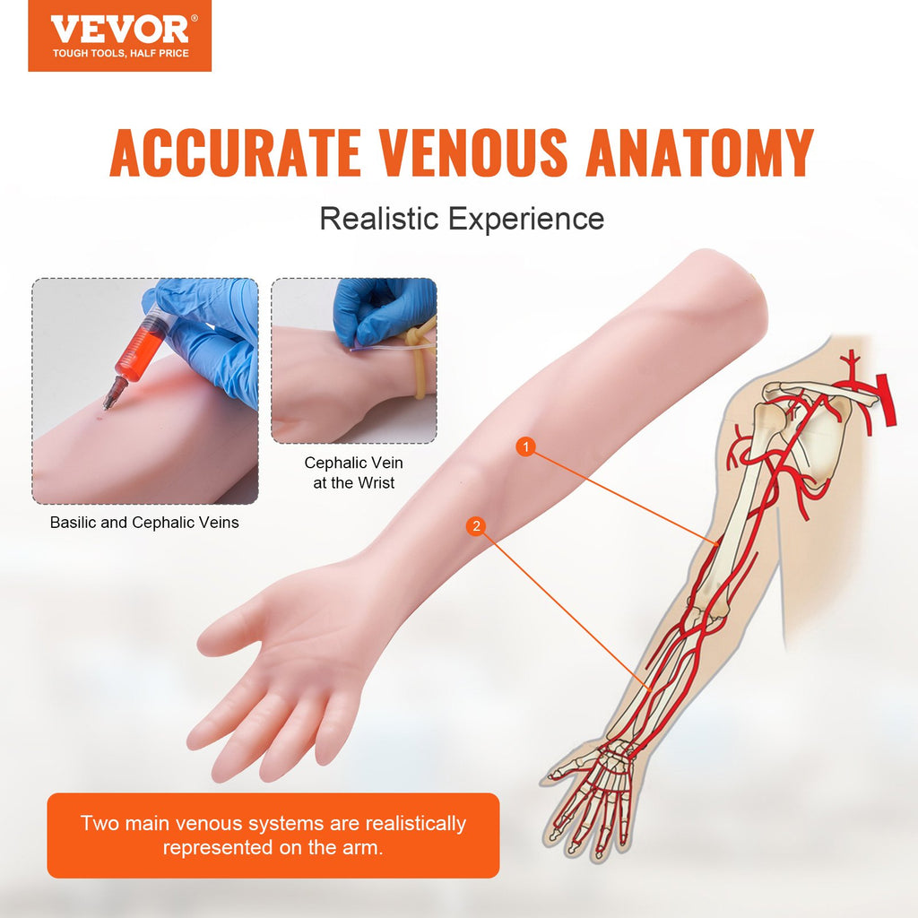 Phlebotomy Practice Kit, IV Venipuncture Intravenous Training Kit, With Carrying Bag, Practice And Perfect IV Skills, For Students, Nurses And Professionals