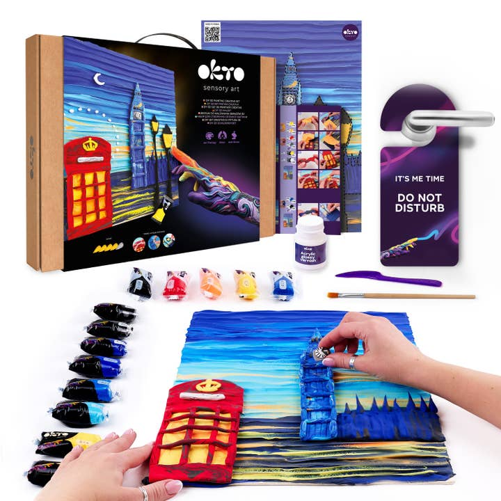 Travel the World with OKTO - Sculpt the London City Skyline with OKTO Sensory Art 3D Clay Painting 16x12 Inches