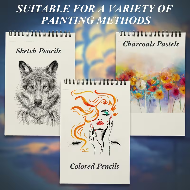 20 Mixed Media Spiral Bound Sketch Pads 5.5" x 8.5" | 30 Sheets Each