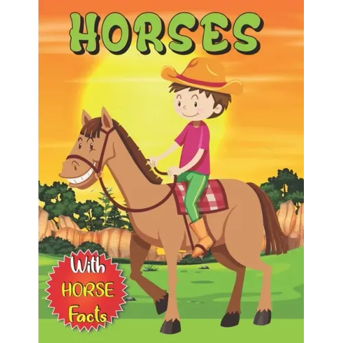 Horses: Coloring book for kids with many facts about horses . The perfect gift for kids to color beautiful horse and ponies designs .