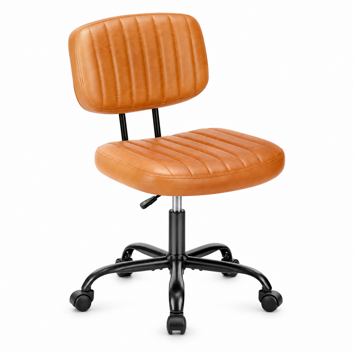 Adjustable Height Armless Office Desk Chair | Brown