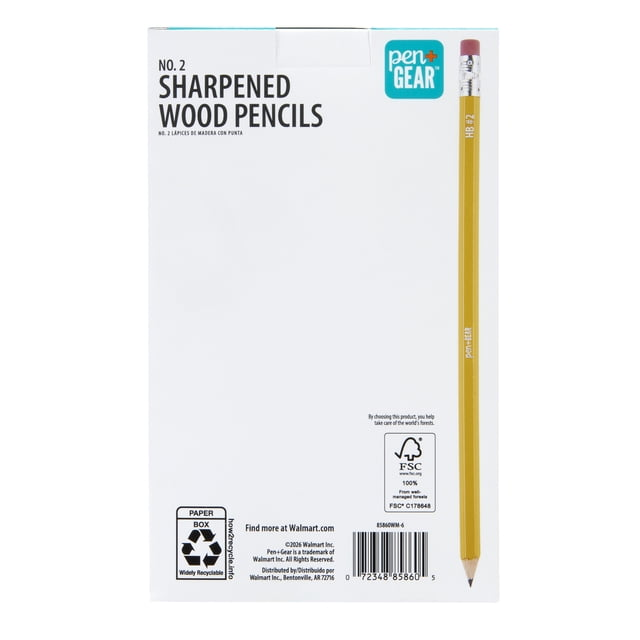 No. 2 Sharpened Wood Pencils 120 Count