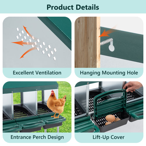 4-Hole Chicken Nest, With Legs And Cover To Protect Eggs