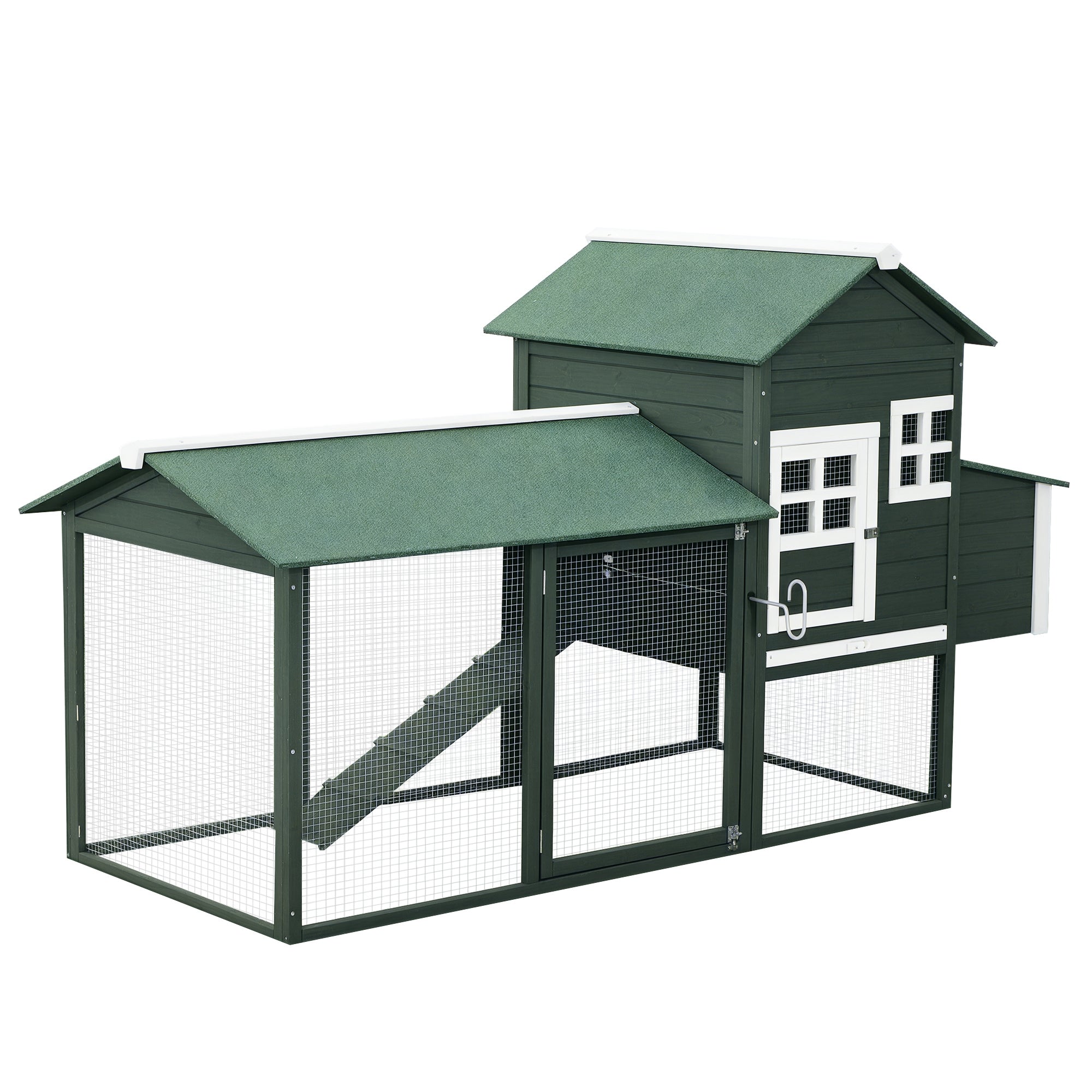 84" Wooden Chicken Coop, Green