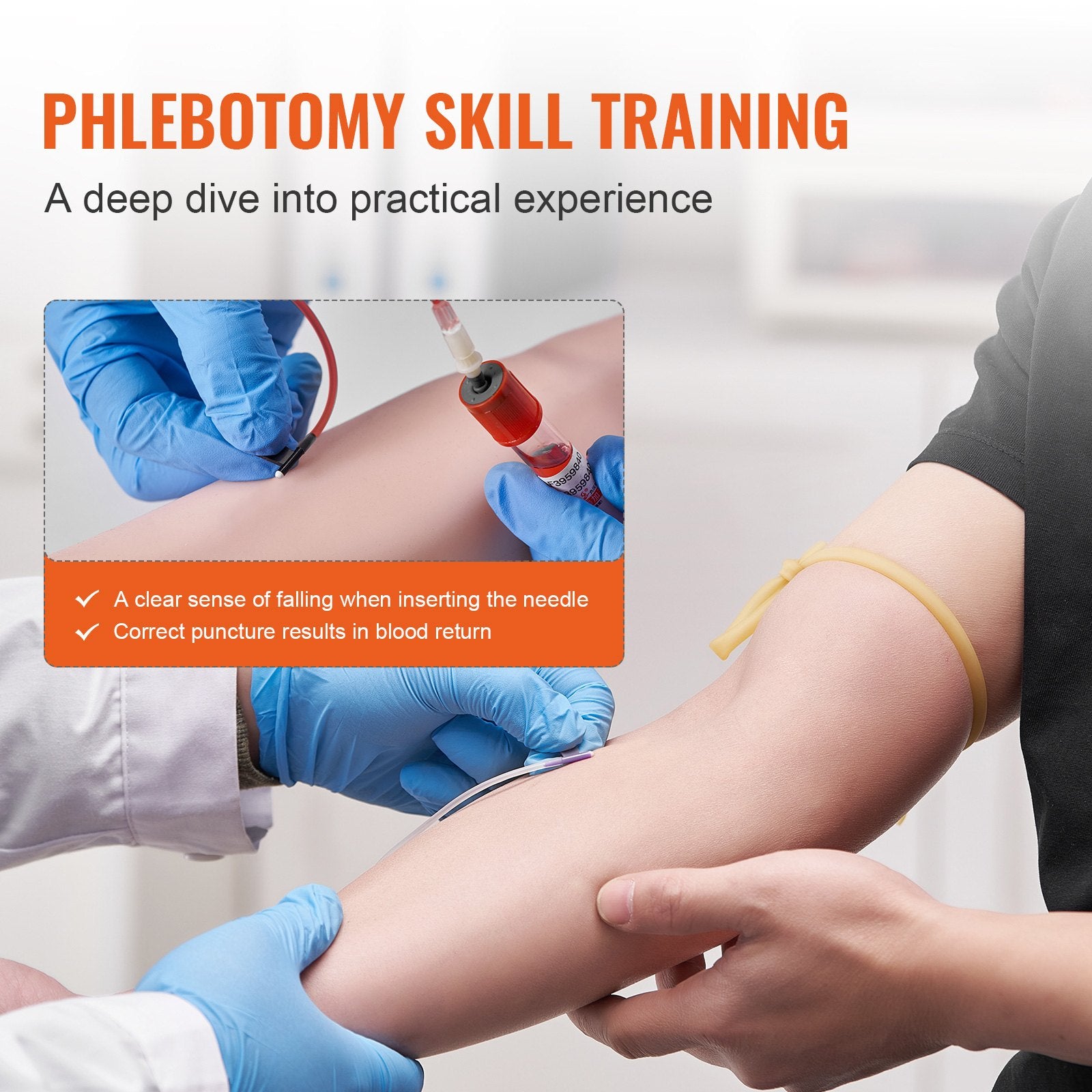 Phlebotomy Practice Kit, IV Venipuncture Intravenous Training Kit, With Carrying Bag, Practice And Perfect IV Skills, For Students, Nurses And Professionals