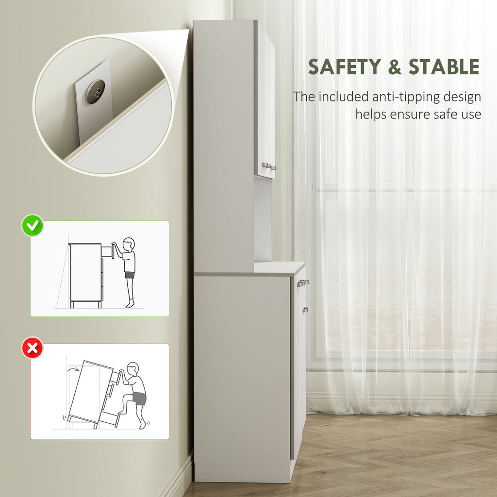 71" Storage Cabinet, White