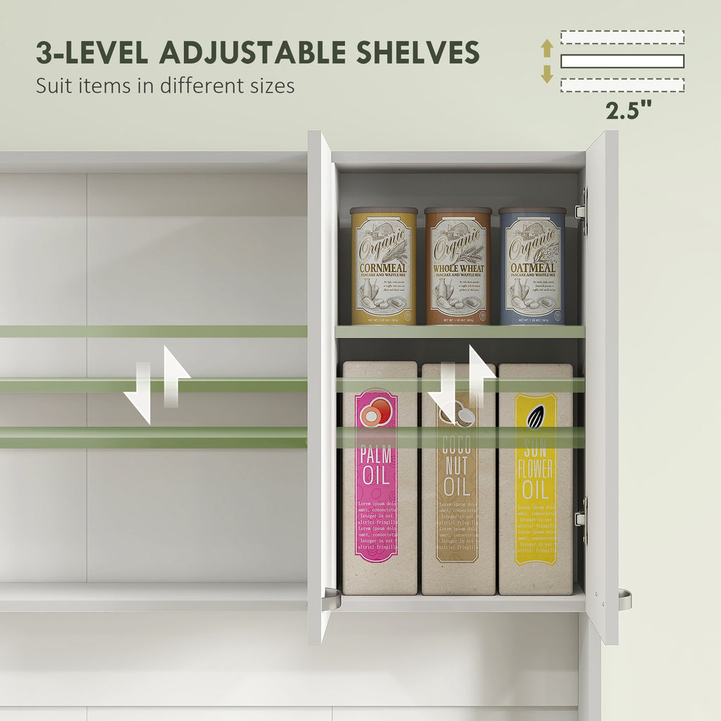 71" Storage Cabinet, White