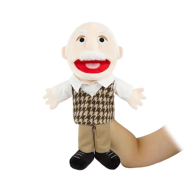 Educational Hand Puppet for Storytelling Grandpa