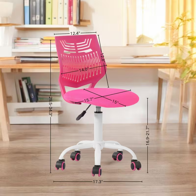 Choose Your Color Pink Green or Purple Height-Adjustable Swivel Student Desk Chair with Mesh Back and Padded Seat (Copy)