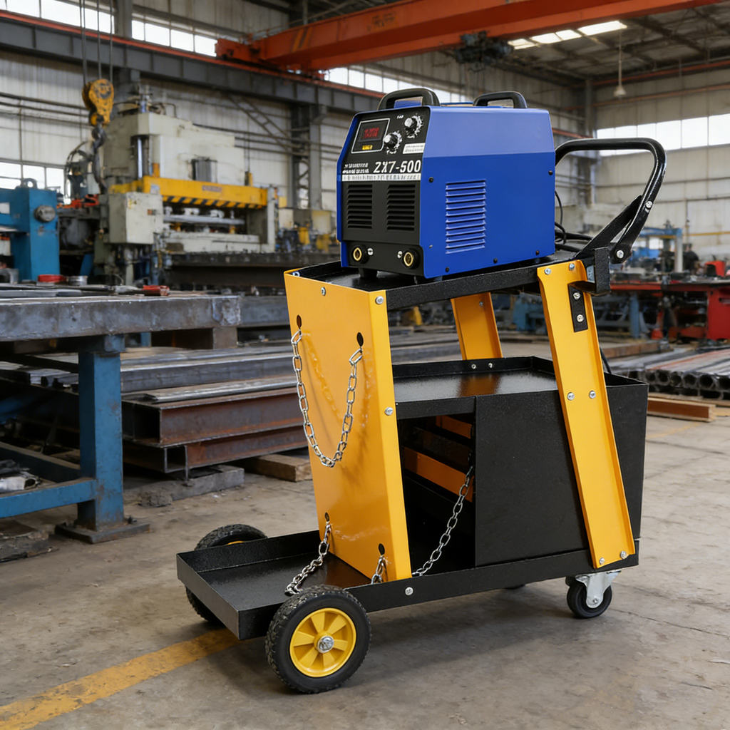 Multi-function Welder Trolley, MIG TIG  Plasma Cutter Storage Tank With 2 Safety Chains, Portable 4-drawer Chest, Weight 280 LBS