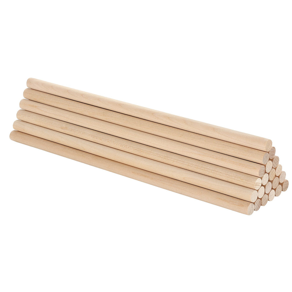 25Pcs Wooden Dowel Rods  12 Inch Natural Wood Sticks For Craft DIY