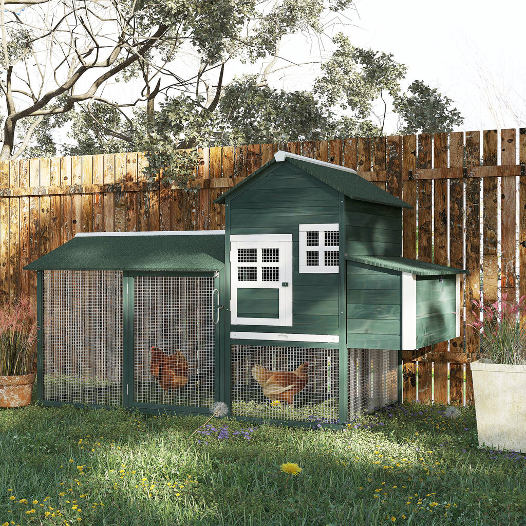 84" Wooden Chicken Coop, Green