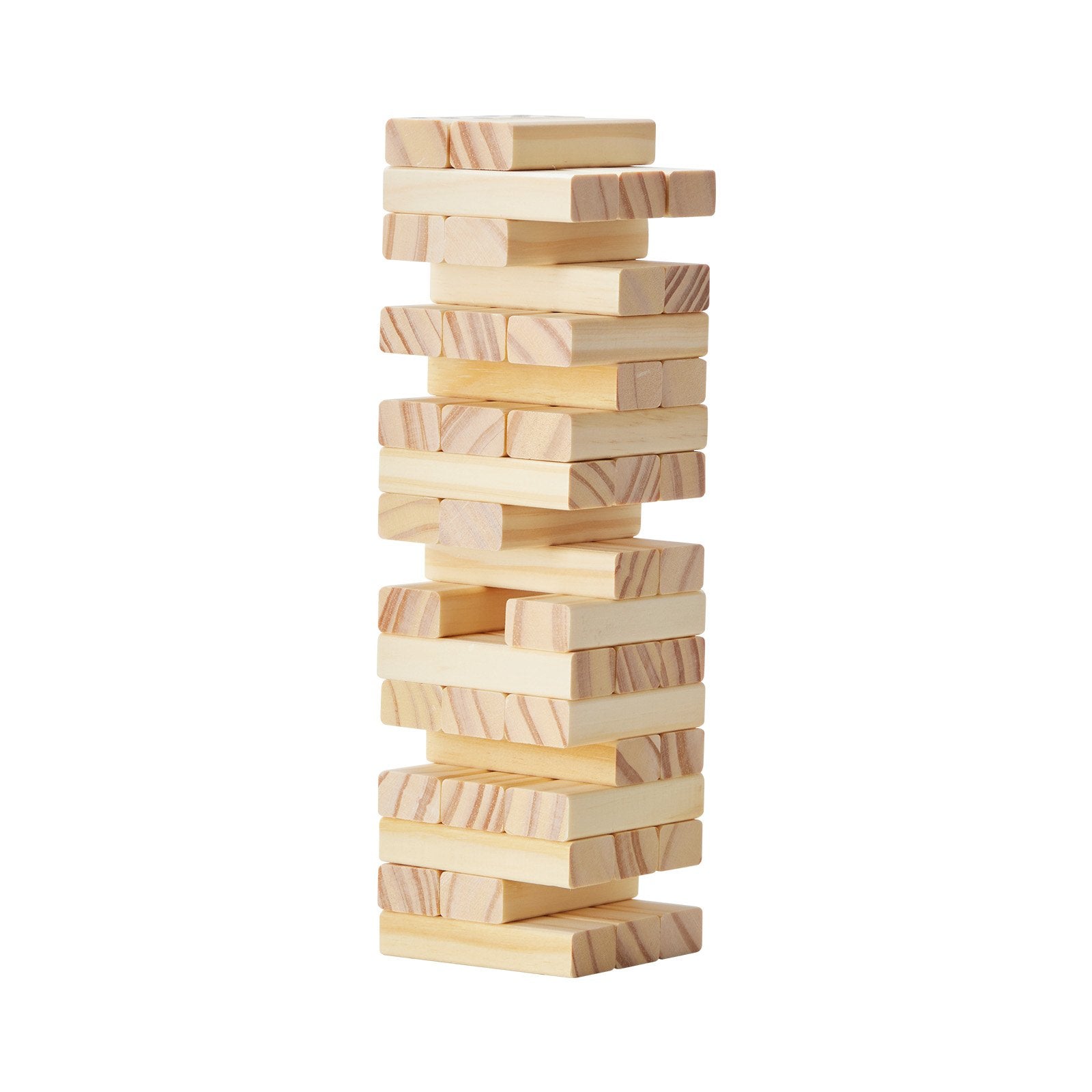 54 Blocks Pine Wood Tumbling Tower Game With Storage Crate
