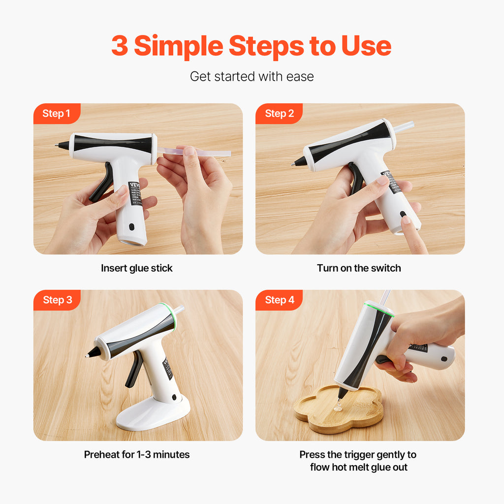 VEVOR Hot Glue Gun, Rechargeable Mini Wireless