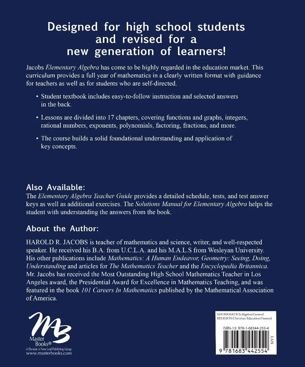 Elementary Algebra Grade 9 [1 year/1 year credit]