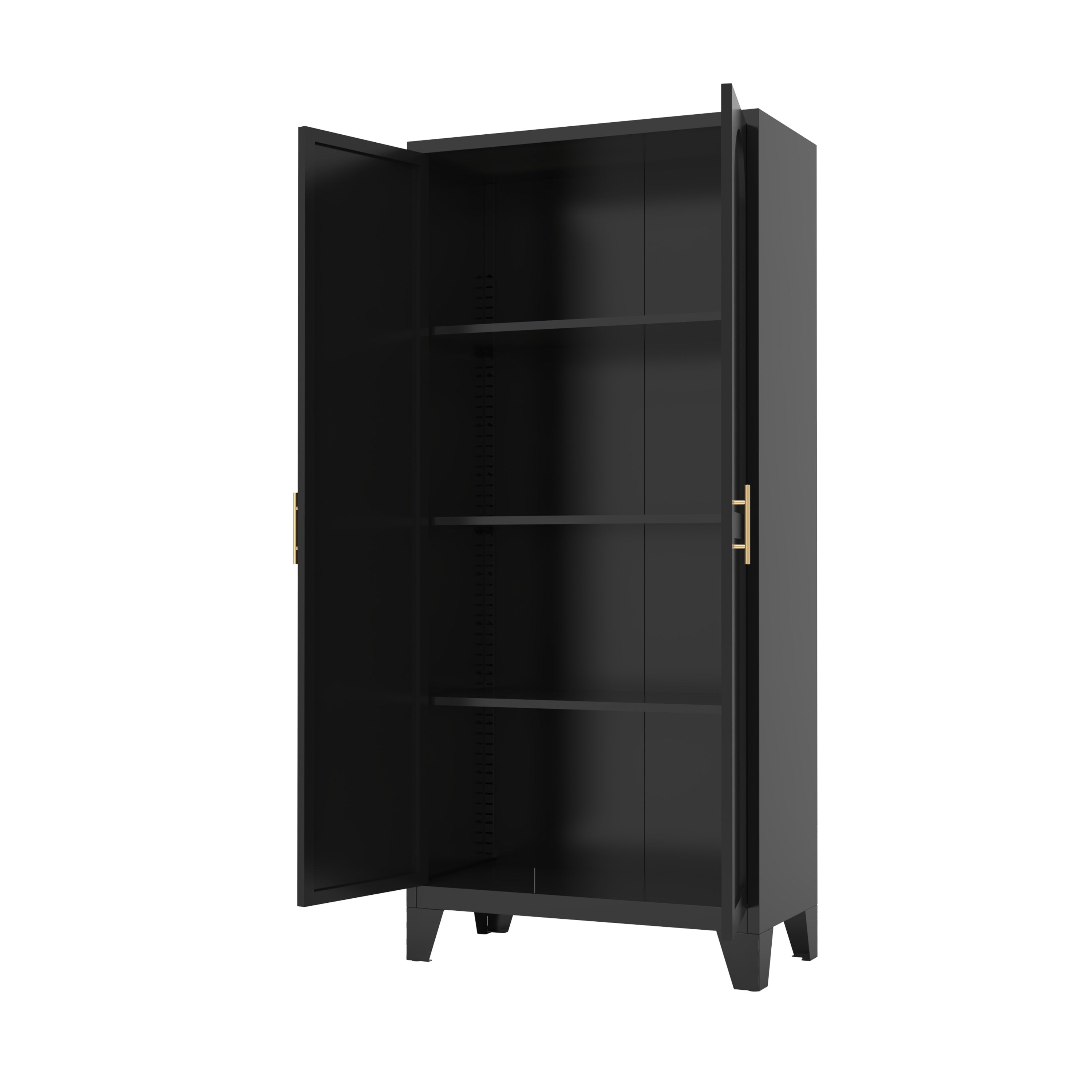 71'' Metal Storage Cabinet With 2 Doors And Adjustable Shelves