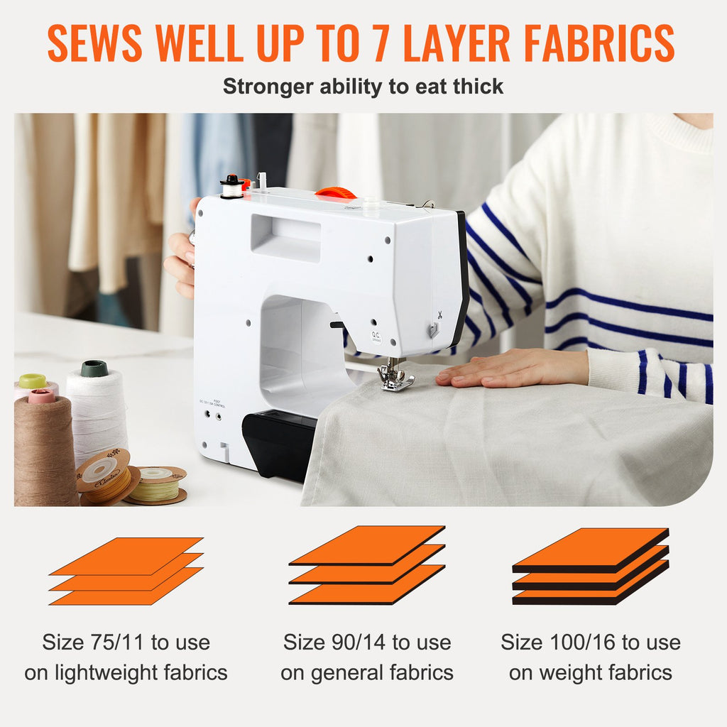 Sewing Machine, Portable Sewing Machine For Beginners With 38 Built-in Stitches & Reverse Sewing, Dual Speed Sewing Machine With Extension Table Foot Pedal, Accessory Kit