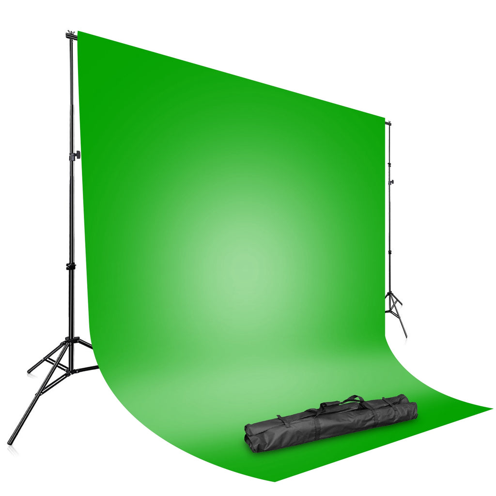 6.5 X 10ft Photo Video Backdrop Stand Adjustable Heavy Duty Set With Carrying Bag Clamps