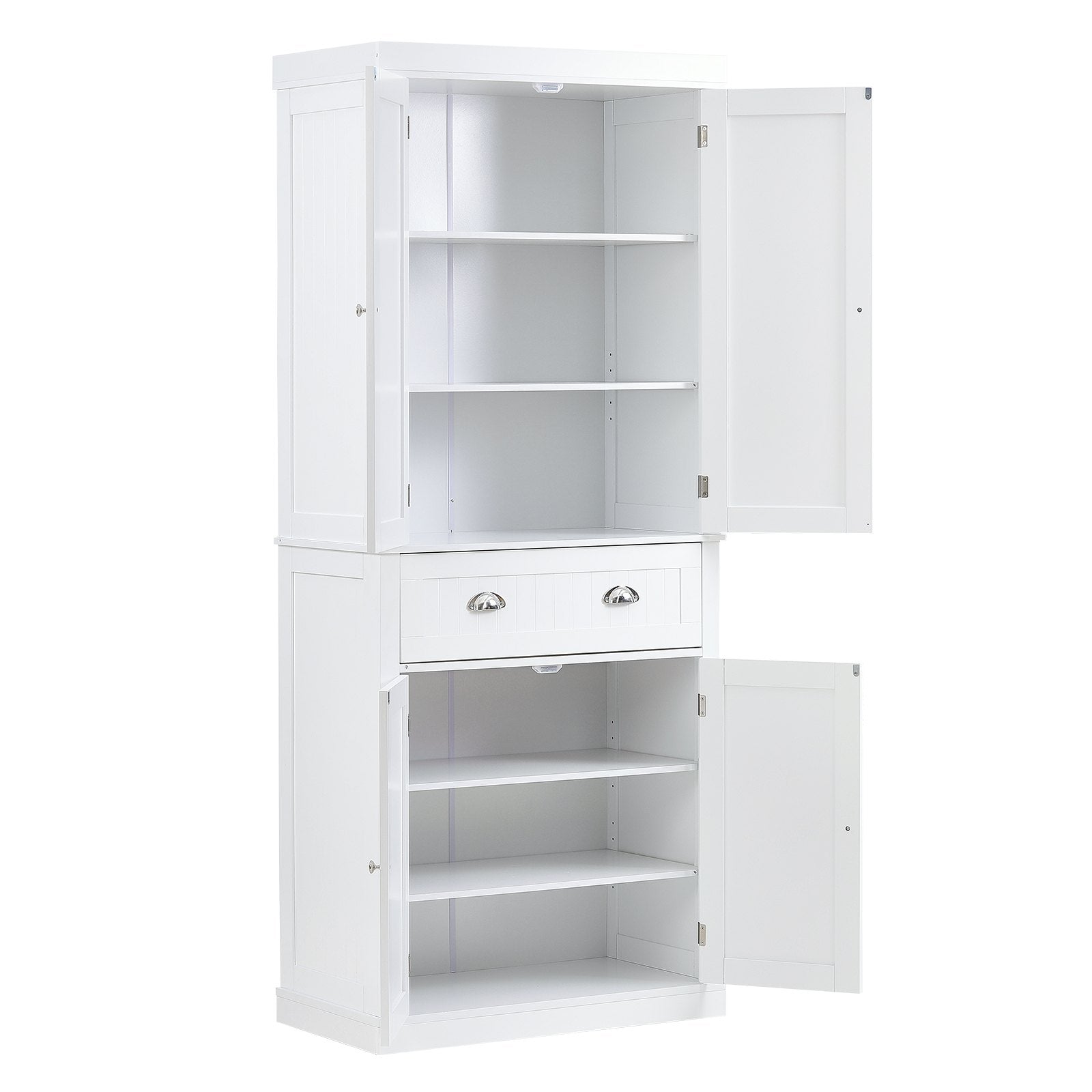 Vevor 72" Tall Storage Cabinet, With Drawer & 3 Adjustable Shelves, White