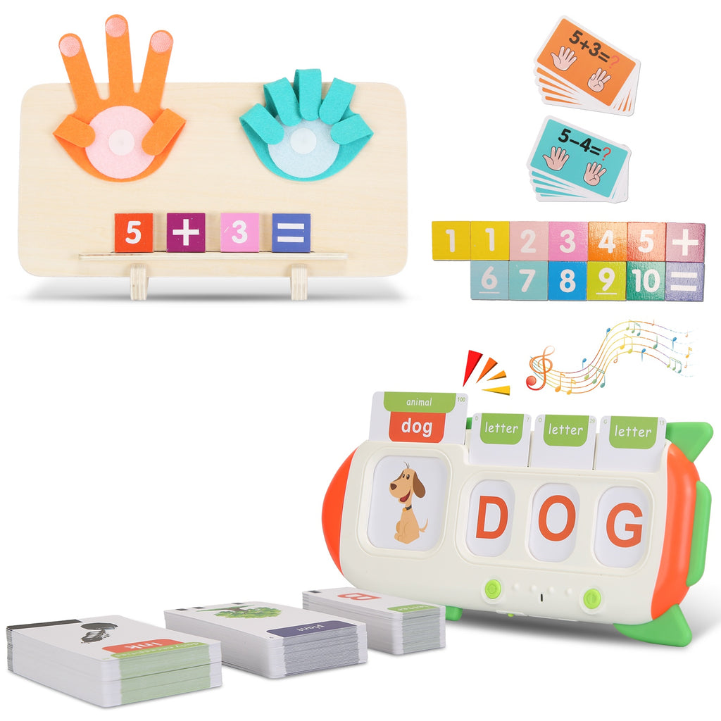 Talking Flash Cards And Finger Counting Math Board Interactive Learning Numbers Alphabet Words Songs