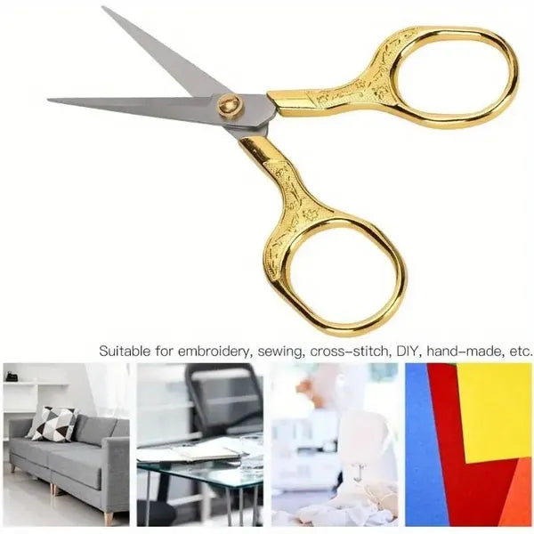 4pcs Plum Blossom Retro Scissors Stainless Steel Wool, Embroidery Scissors