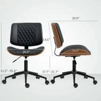 Home Office Chair No Arms | Black