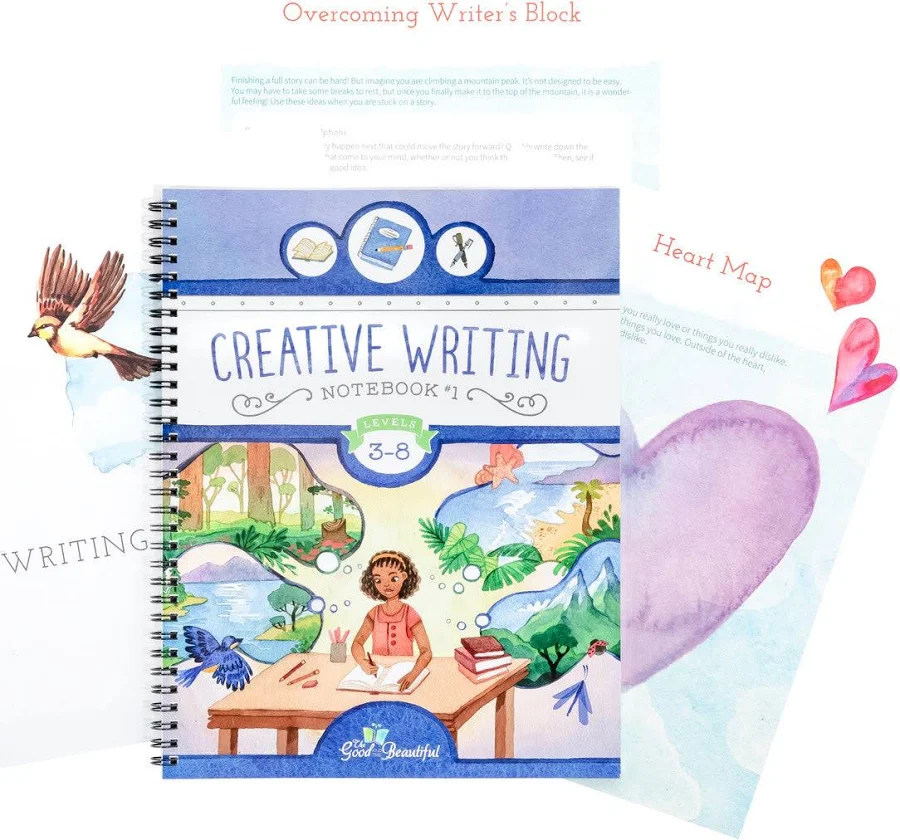 The Good And The Beautiful Creative Writing Notebook #1 |Grades 3-8 (Used, Child's Name on Cover)