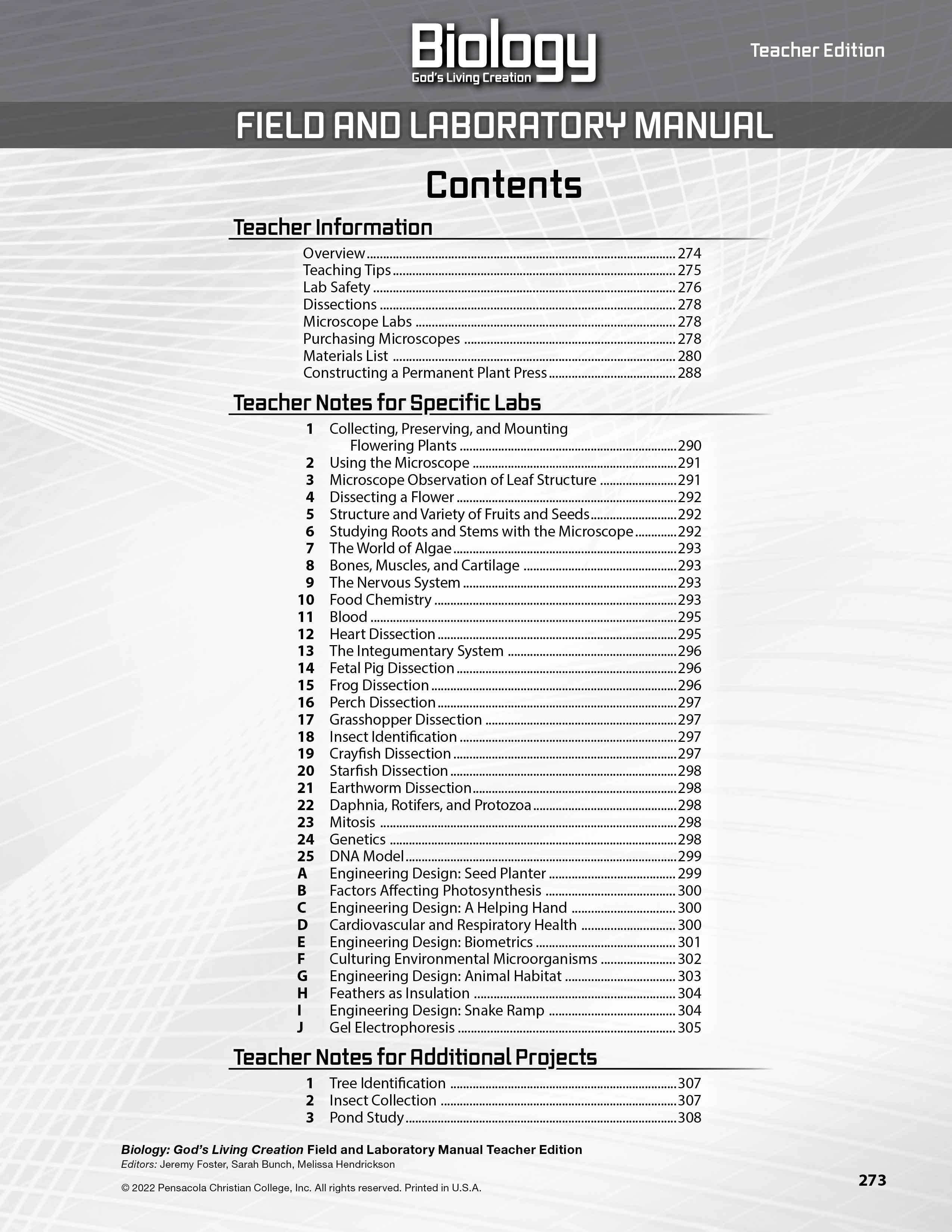 10th Grade Biology Field and Laboratory Manual |Teacher Edition | Used Like New