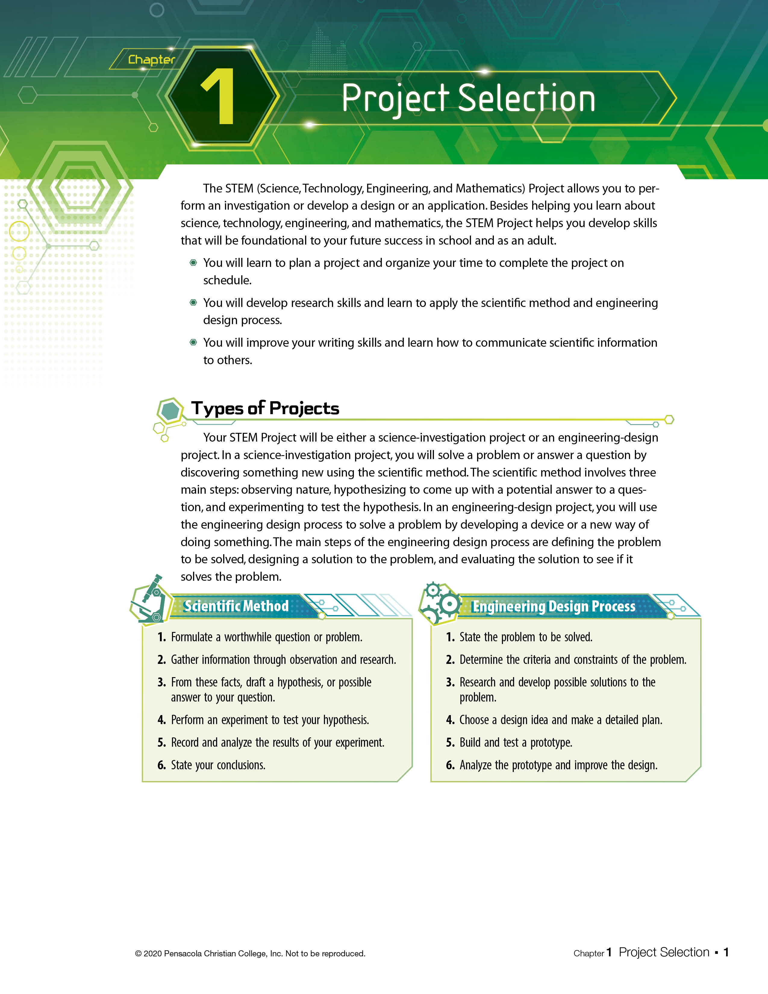 9th Grade STEM Project Guide | Teacher Key | Used Like New