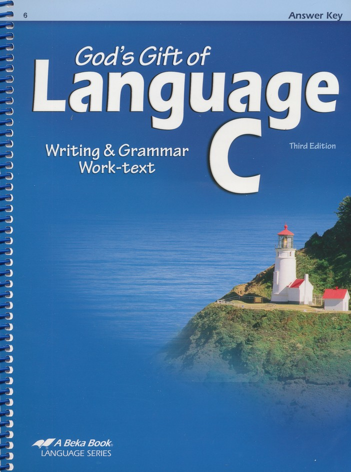 Abeka God's Gift of Language C Writing & Grammar Work-text Answer Key Grade 6, Third Edition | Used Good Condition