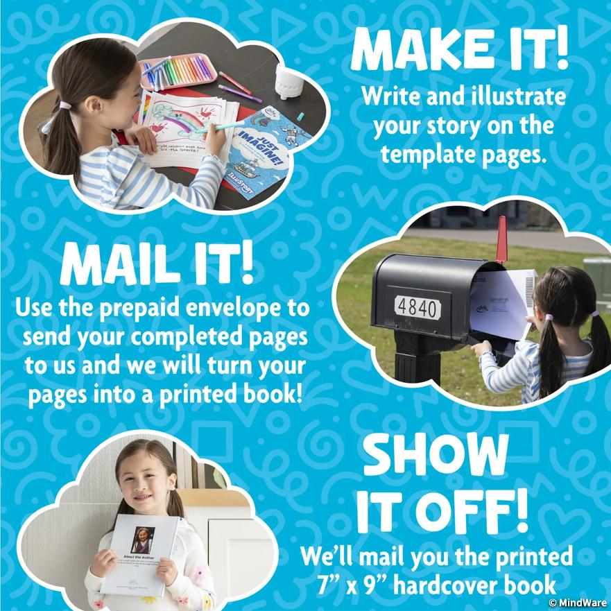 IlluStory Kids Create-Your-Own Hardcover Book Kit – Write & Illustrate Your Story