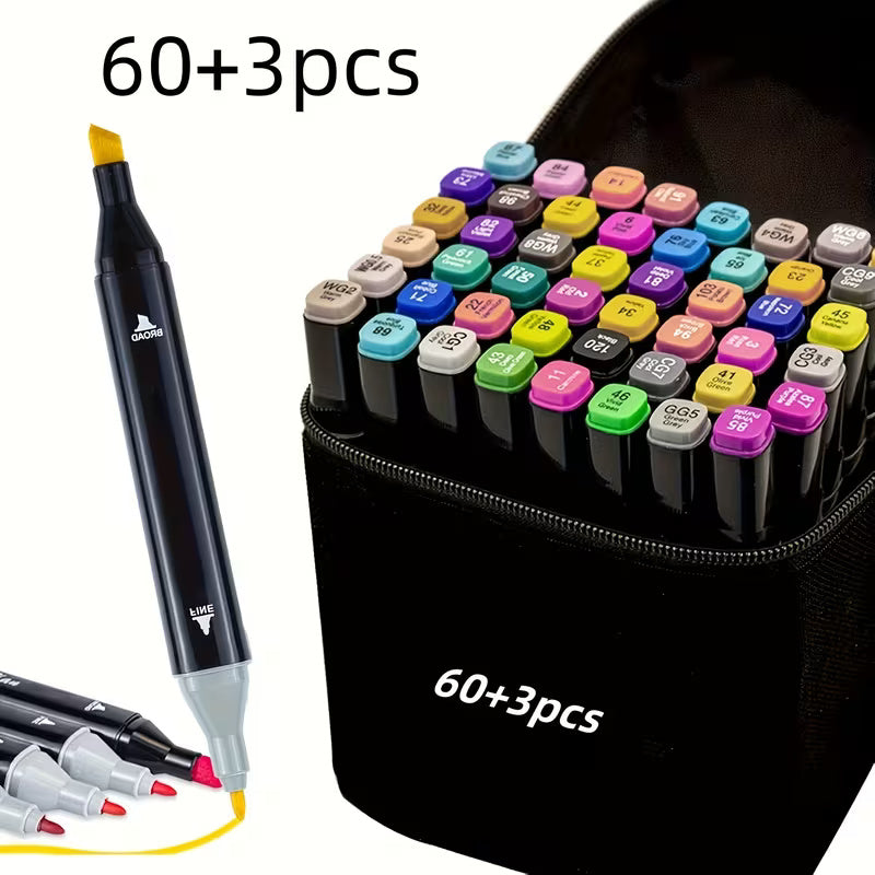 63 pcs Double Headed Oil Marker Set