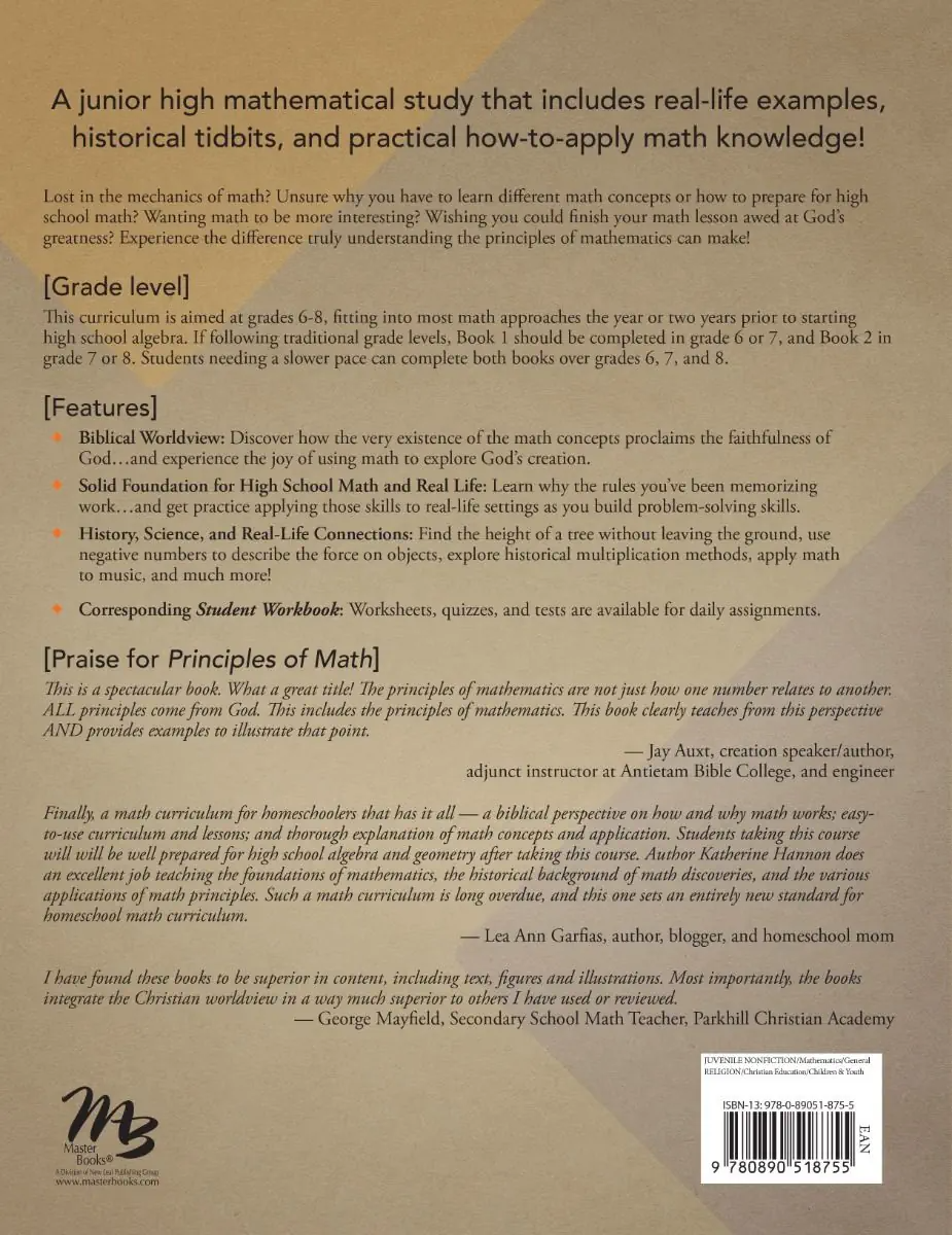 Principles of Mathematics Book 1 Grade 7-8