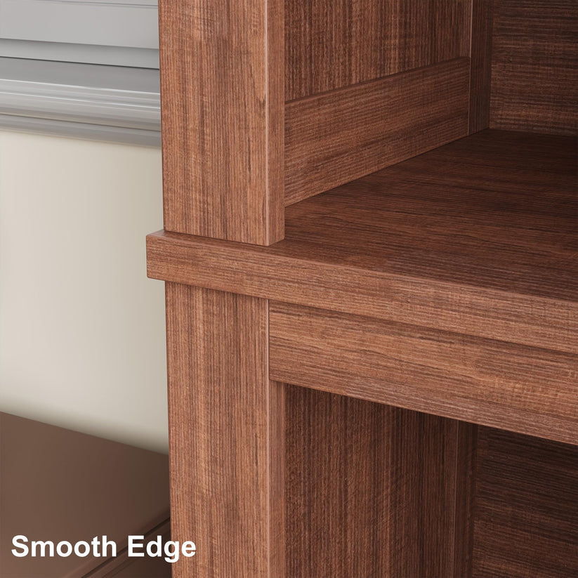 71" Tall 5-Tier Wooden Bookcase Brown