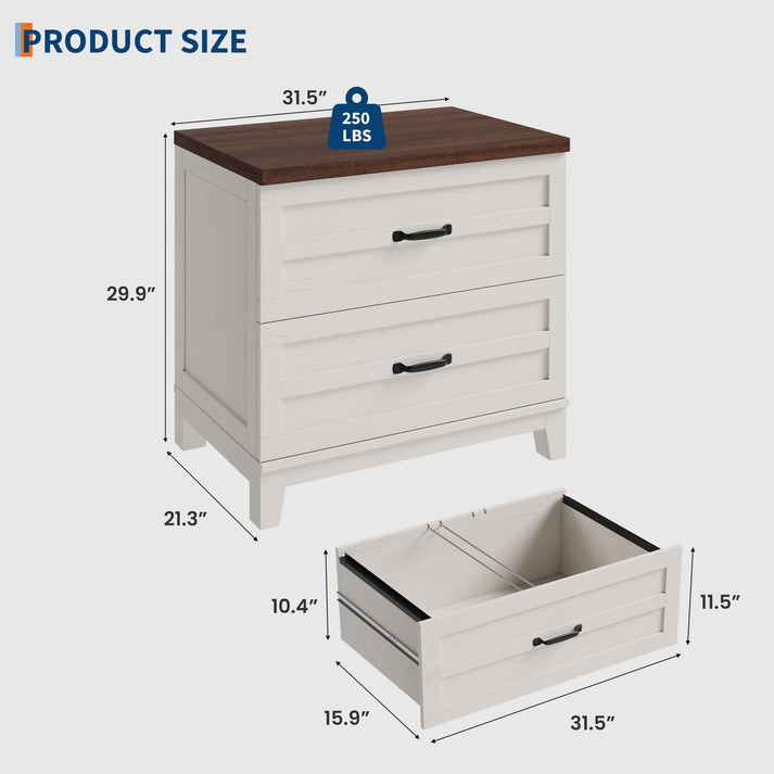 Printer Stand White + Brown