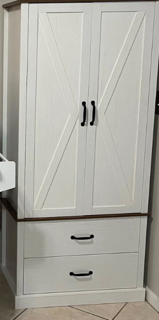 Storage Cabinet with Doors and Shelves White Wood Grain Texture