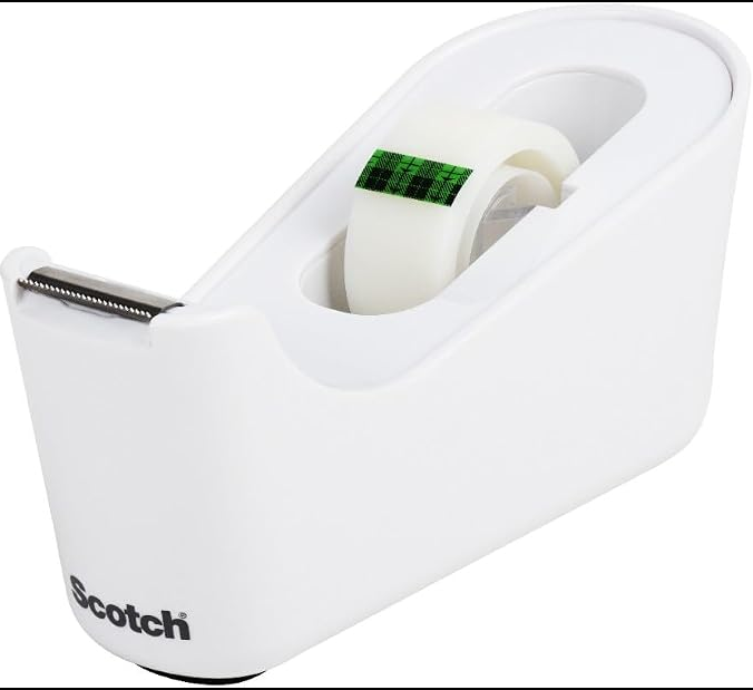 Scotch Desktop Tape Dispenser with Tape - White