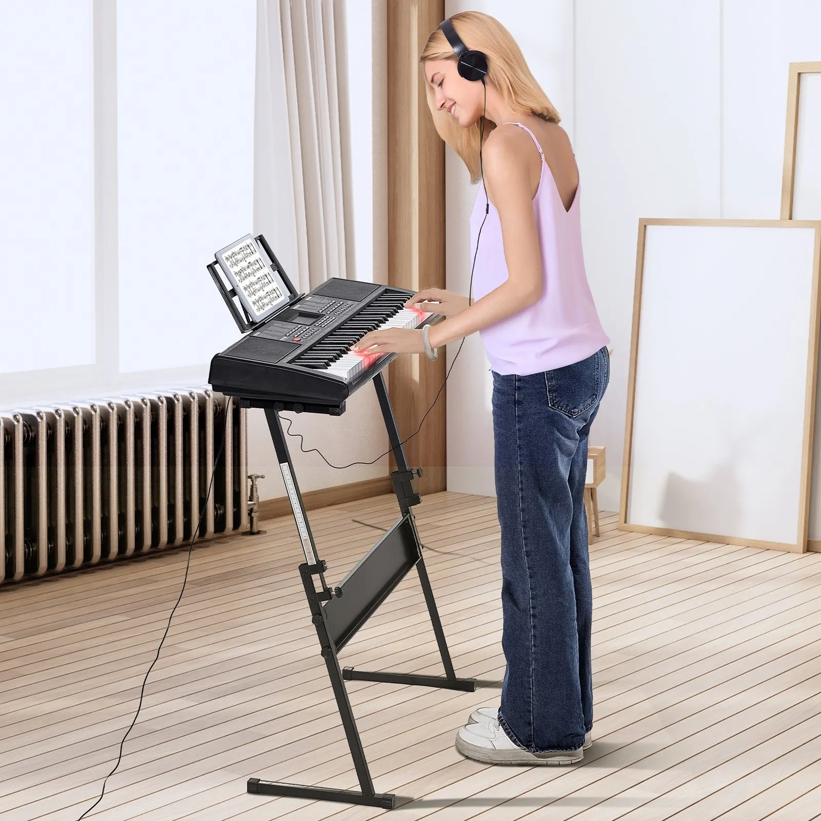 61 Key DIgital Keyboard Piano WIth Lighted Keys For Students